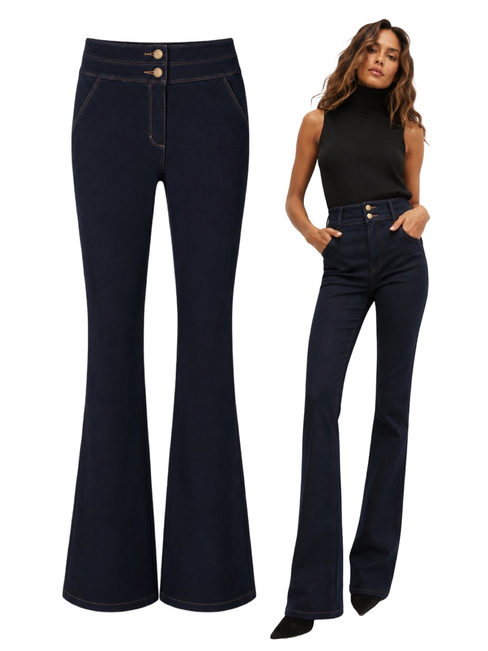 Veronica Beard High-Waisted Flare Jeans Indigo Blue Size 8
